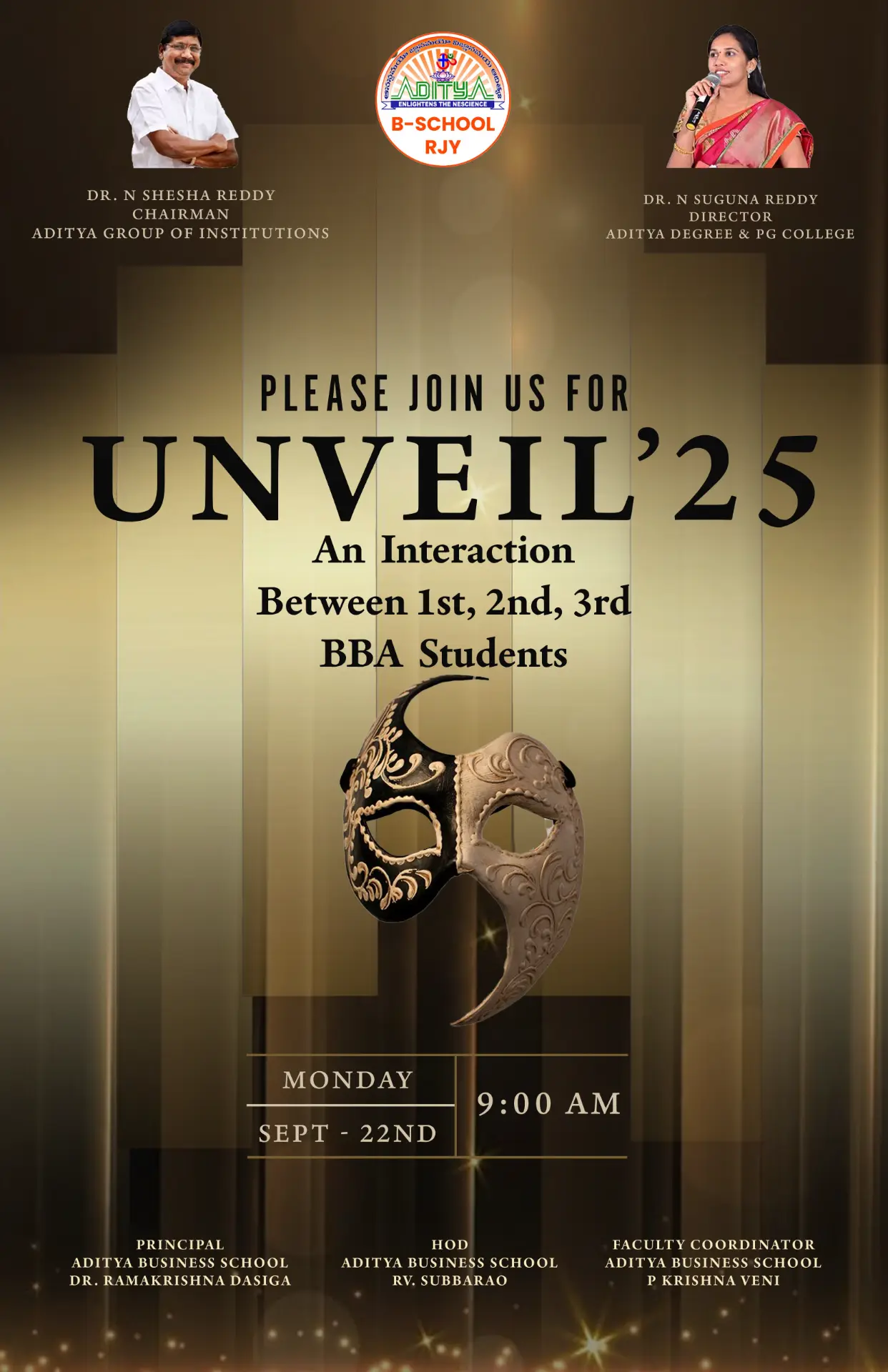Unveil '25 — Aditya B-School student interaction announcement
