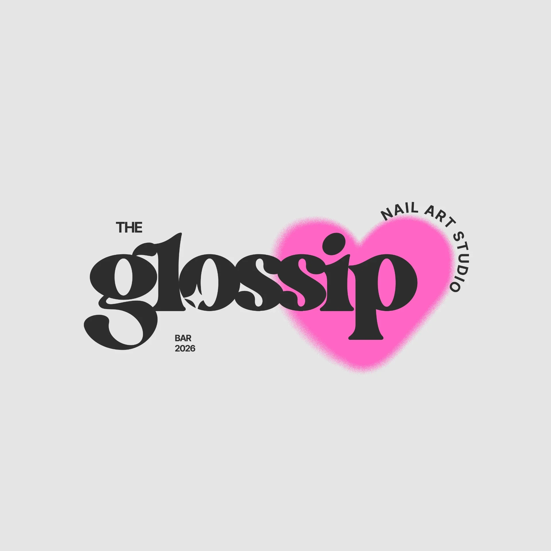 The Glossip nail art studio brand design