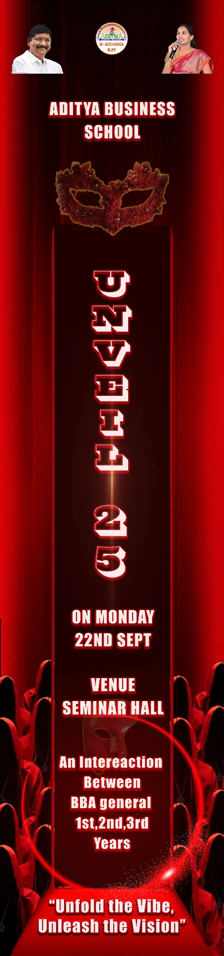 Unveil 25 — Aditya Business School event flex